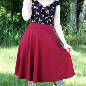 Retrolicious Charlotte Skirt in Wine